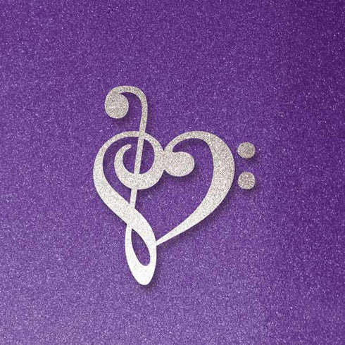 Purple Glitter Musical Heart Galaxy Book 12in Skin
